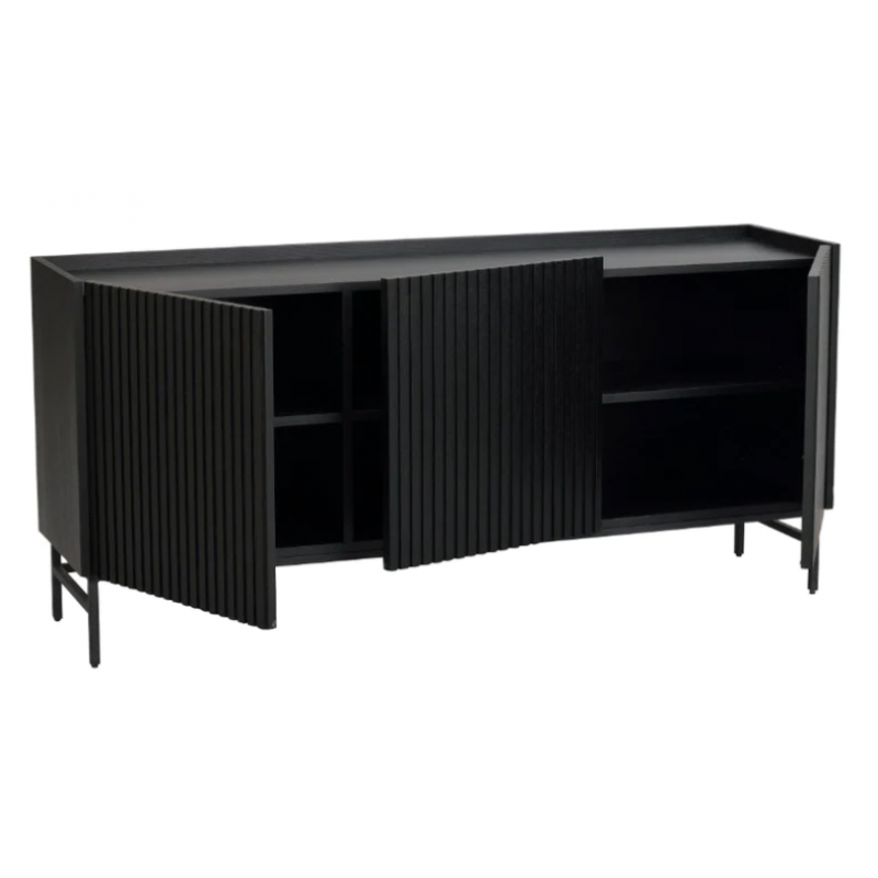 RO Halifax sideboard 160 black oak/black metal